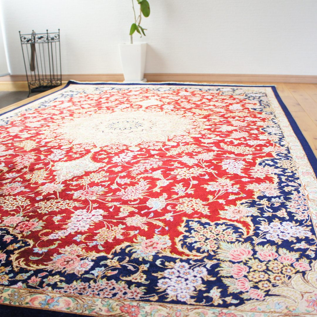 楽天市場】ペルシャ絨毯 【本物イラン産】 クム シルク マルージ工房