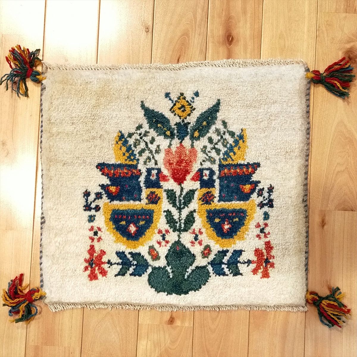 楽天市場】ペルシャ ギャッベ 【 本場 イラン産 】 39x42.5cm 厚み2.15