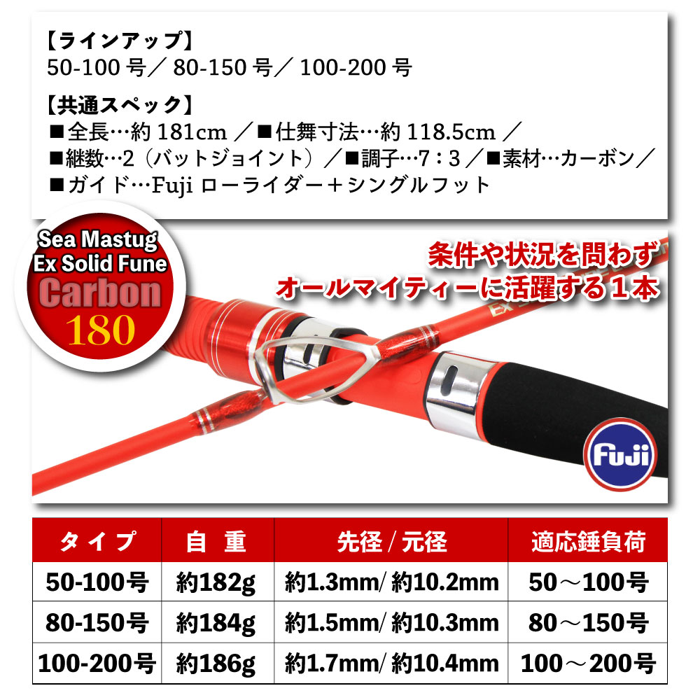 楽天市場】カーボンソリッドの強みを最大限に引き出した万能船竿