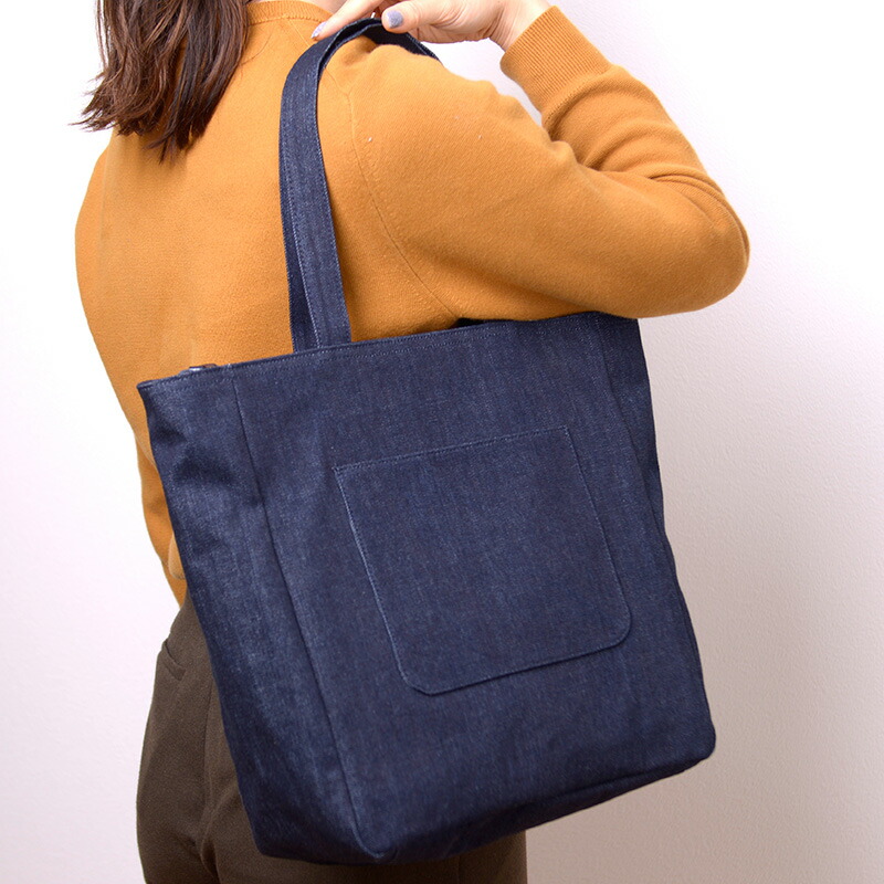 楽天市場】岡山デニムトートバッグ 日本製 A4 肩掛け ファスナー付