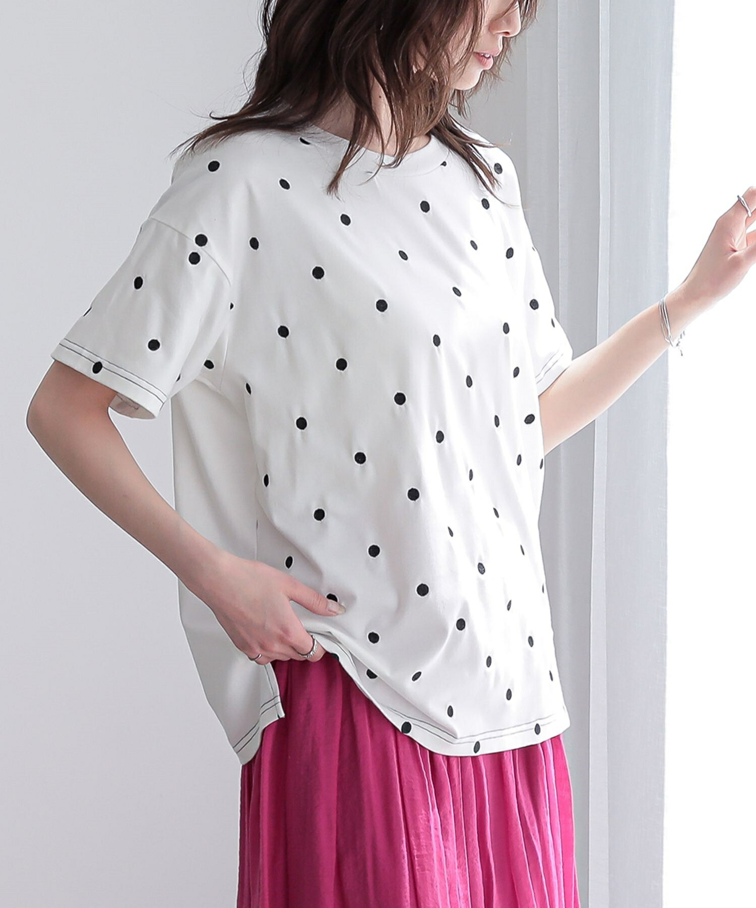 楽天市場】ドット 水玉（カラーホワイト）（Tシャツ・カットソー