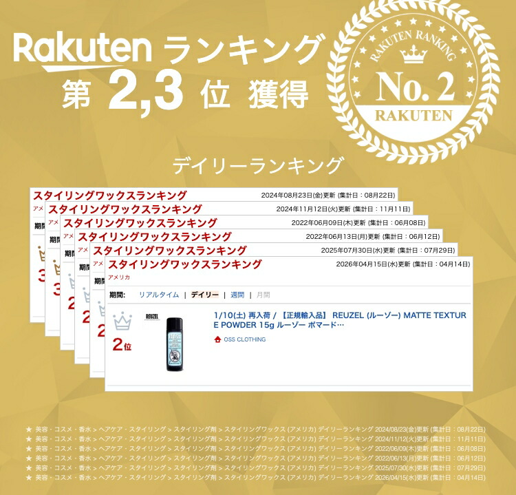 楽天市場】1/10(土) 再入荷 / 【正規輸入品】 REUZEL (ルーゾー) MATTE