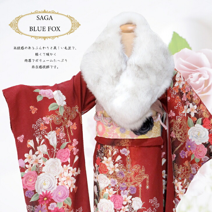 楽天市場】成人式 ショール【SAGA FURS (ブルーフォックス)白銀