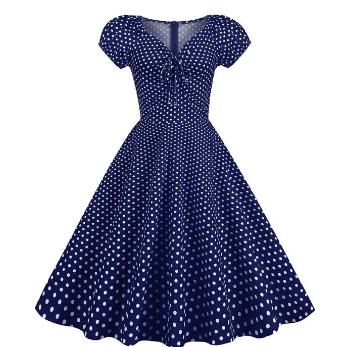 楽天市場】水玉柄 レトロドレス レディースダンス衣装 大きい裾