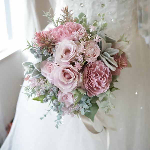 楽天市場】アンティークピンク クラッチブーケ シャビーナチュラル