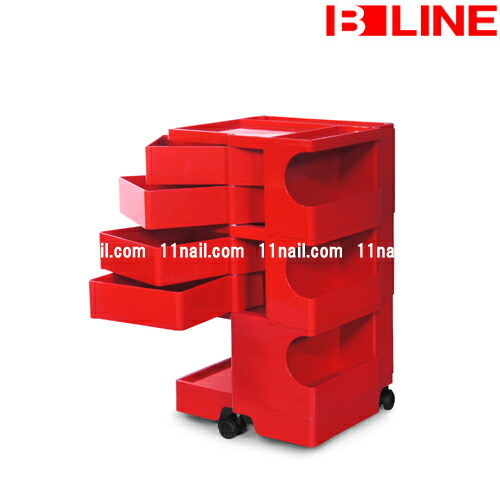 楽天市場】[サロン収納]ビーライン ボビーワゴン3段4トレイ（赤