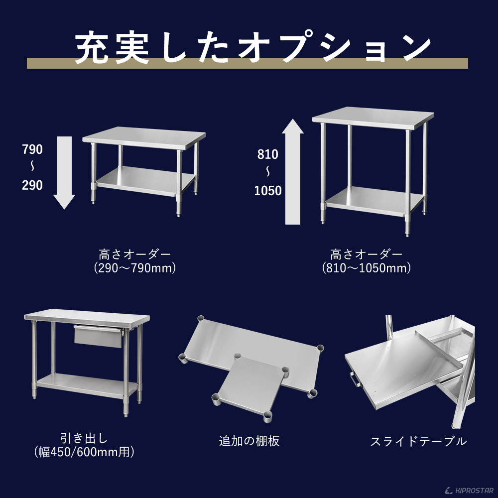 楽天市場】ステンレス作業台 業務用 調理台 600×600×800 板厚1.2mm