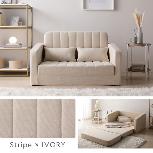 楽天市場】3WAY ソファベッド 2人掛け グレー ダイヤキルト 肘付き 高