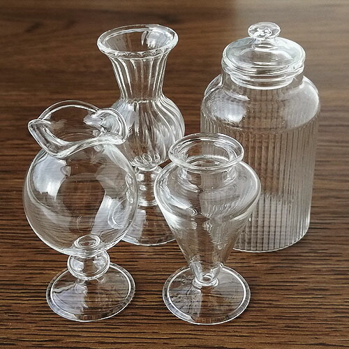 楽天市場】ガラス ミニチュア グラス ガラスドーム 花瓶 ポット 4個