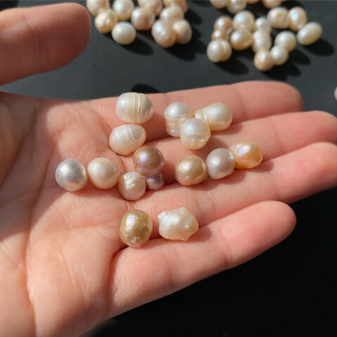 楽天市場】淡水パール 穴なし 真珠 貼り付け パーツ アクセサリー