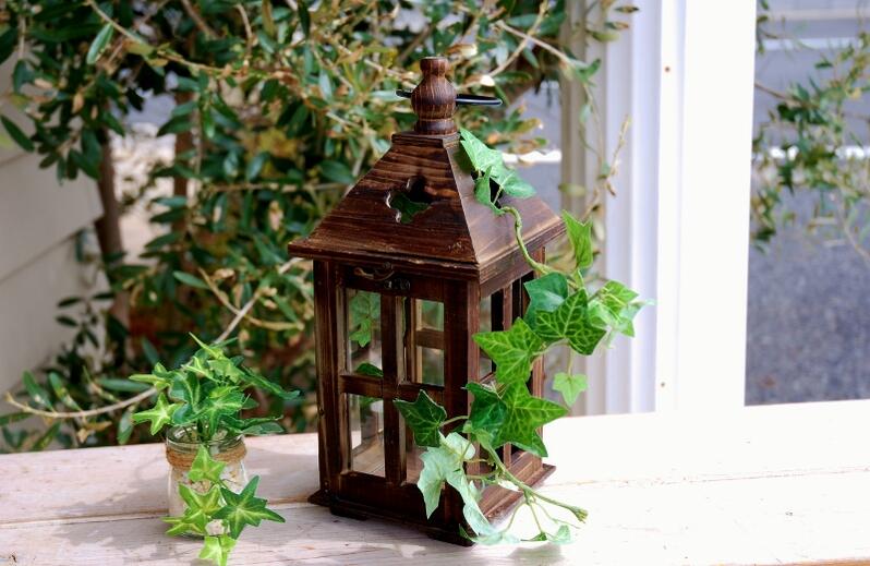 楽天市場】木製ランタン ダークブラウン レトロ カントリー雑貨
