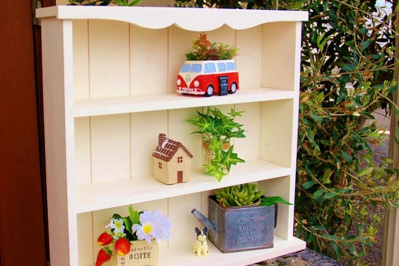 楽天市場】シェルフスタンド レトロ 大きい 木製 白 国産 置き 壁掛け