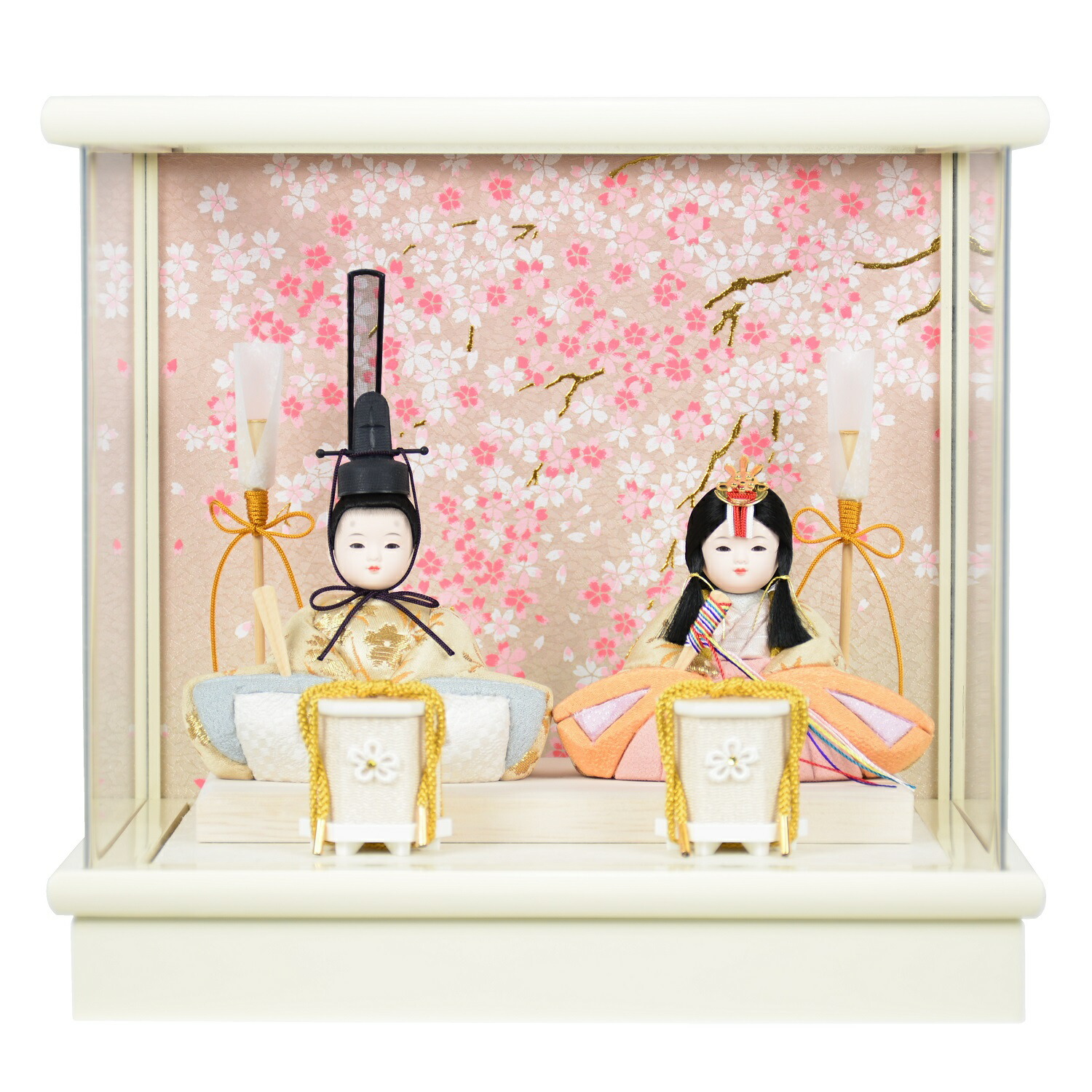 楽天市場】雛人形 コンパクトケース飾り 華福寿 アクリルケース 木目込