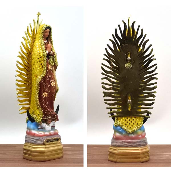 楽天市場】グアダルーペマリア 置物 約35.5cm ゴールド 光背付き