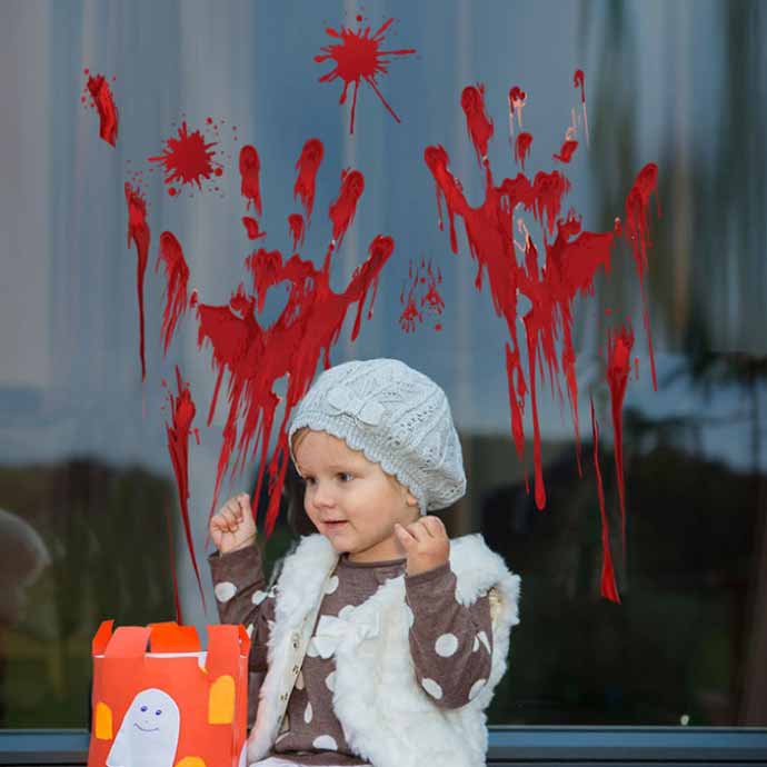 楽天市場】ハロウィン ウォールステッカー ゾンビ 血の跡 手形 血痕