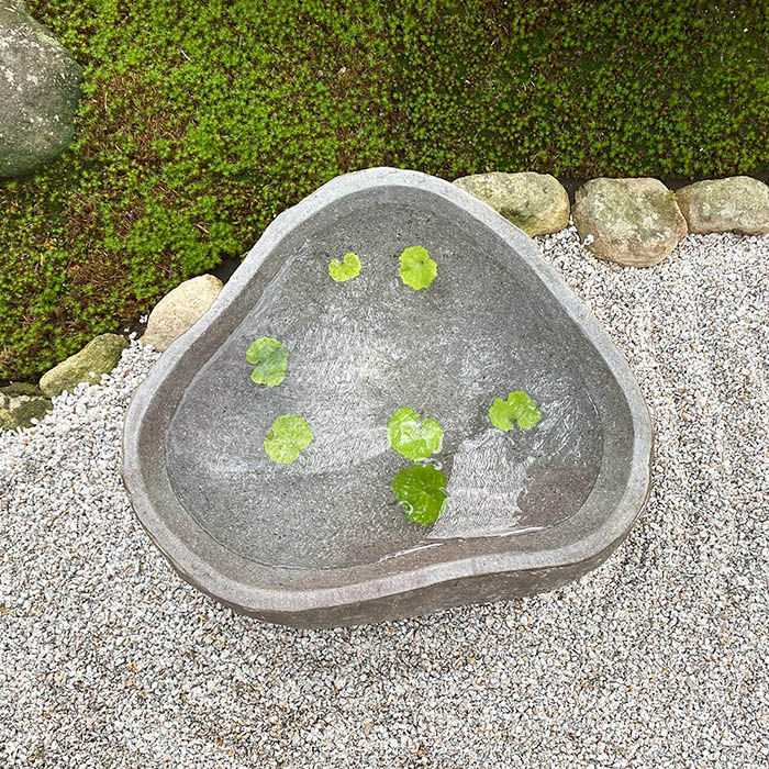 楽天市場】天然石 手水鉢 つくばい （48.5×47.5×16cm 35kg D）【 睡蓮