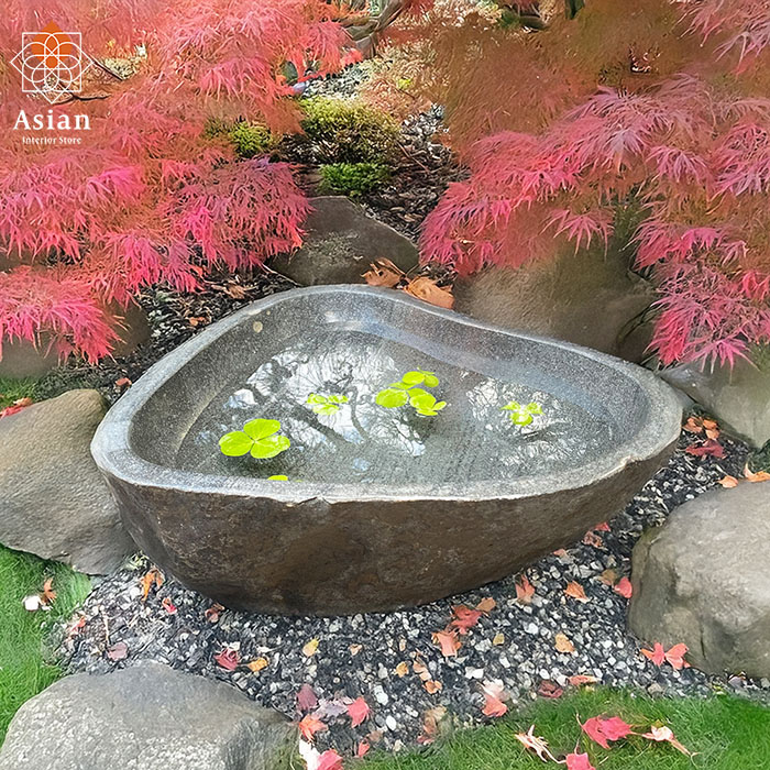 楽天市場】水鉢 つくばい 手水鉢 睡蓮鉢 大型 石 天然石 和風庭園 水盤
