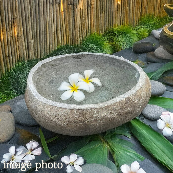 楽天市場】睡蓮鉢 スイレン鉢 （45.5×41×15cm 23kg No.13）【 水鉢 石