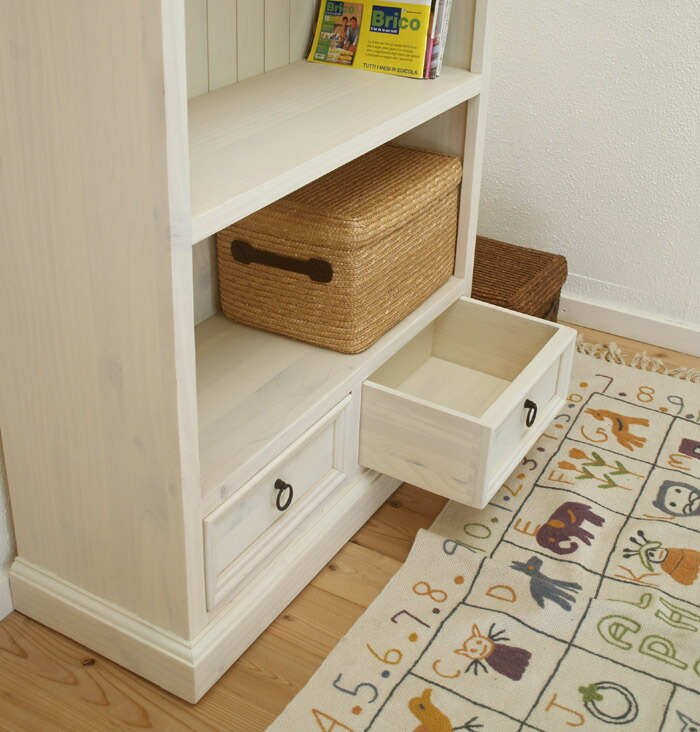 楽天市場】フレンチカントリー 白い本棚 カントリーパイン ブック