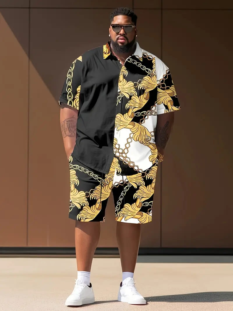 楽天市場】半袖シャツセットアップ ハーフパンツ 上下 059 柄シャツ