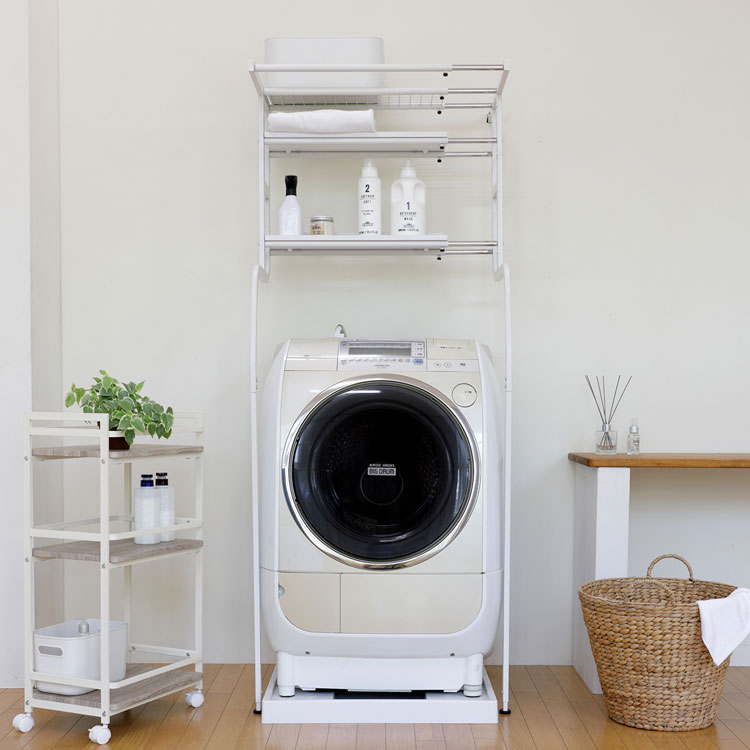 楽天市場】立て掛け洗濯機ラック 洗濯機ラック ランドリーラック 洗濯