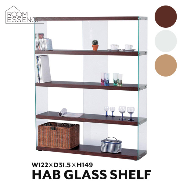 楽天市場】ガラス シェルフ ラック 4段 高さ149 奥行30 ディスプレイ