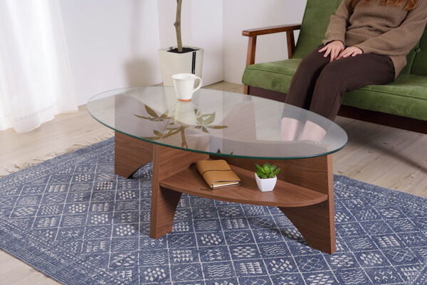 楽天市場】センターテーブル ガラス おしゃれ 北欧 オーバルテーブル