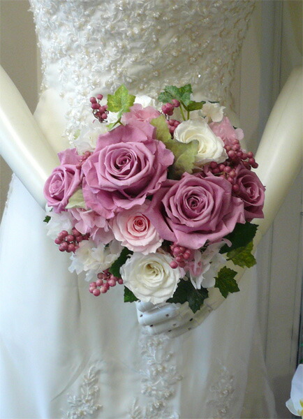 楽天市場】【ウエディングブーケ】【ブライダルブーケ】ピンクバラと