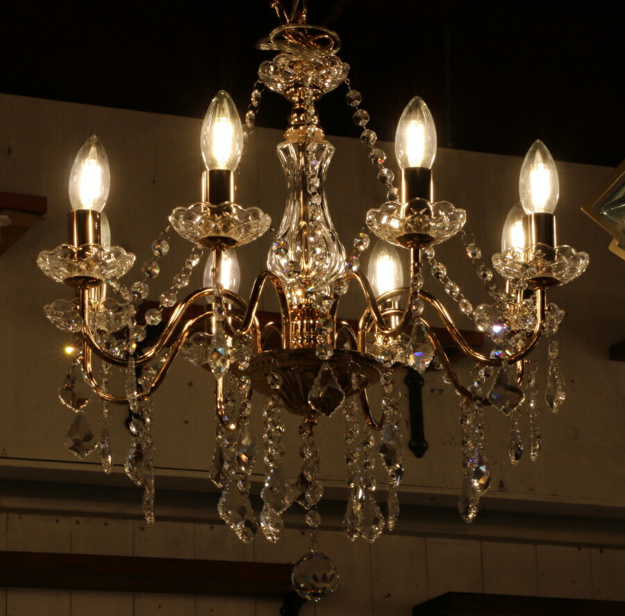 楽天市場】OS-001/8 GD 8灯シャンデリア LED対応 アンティーク 調 8灯