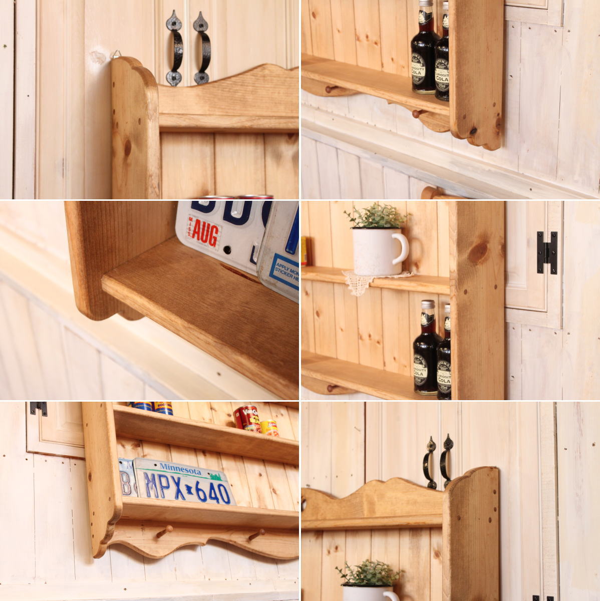 楽天市場】壁掛け カントリー 2段壁掛け シェルフ 壁に付けられる家具