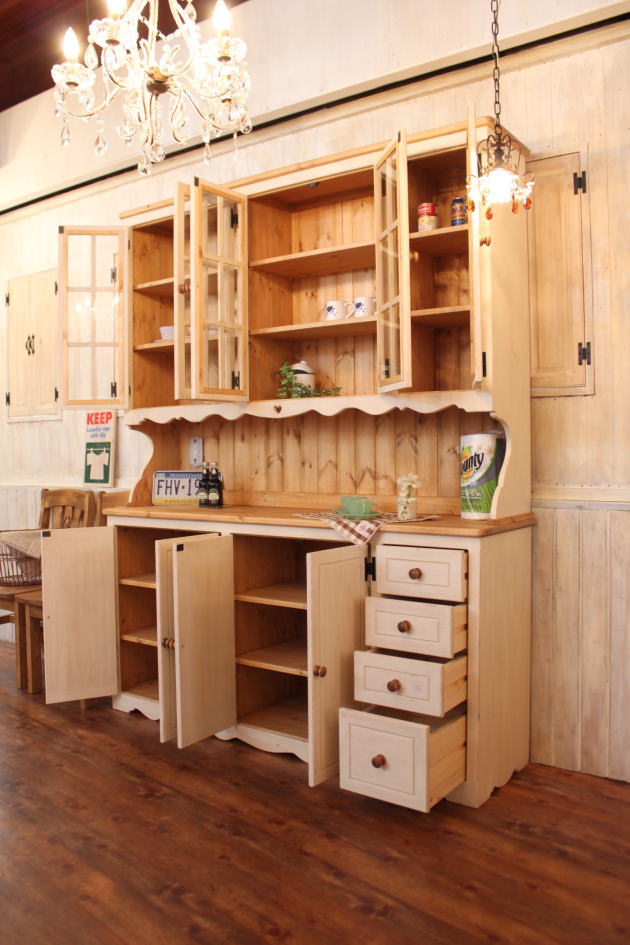 楽天市場】カップボード 幅170 日本製 カントリー 家具 手作り 木 木製
