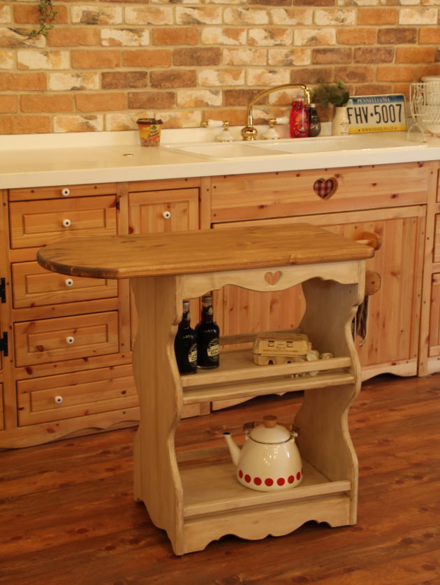 楽天市場】カントリー ワゴン キャスター付き ホワイト オーダー家具