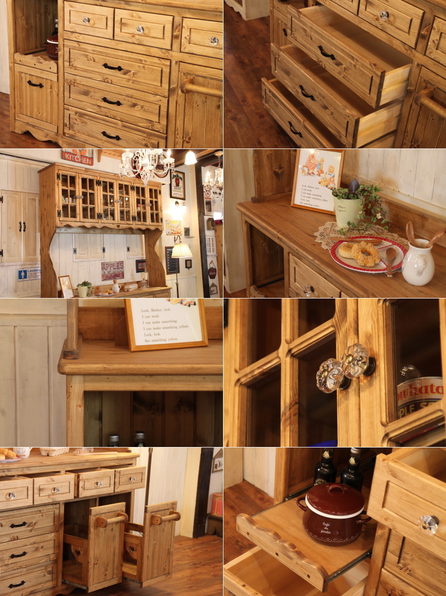 楽天市場】カントリー 6ガラスドア カップボード DW オーダー家具