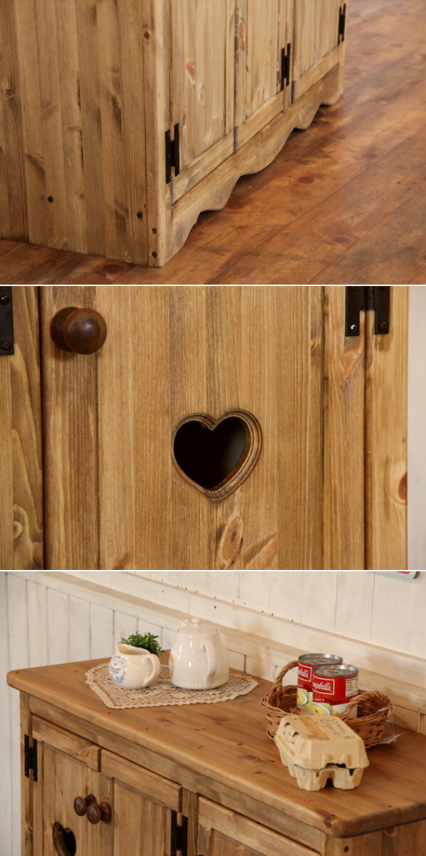 楽天市場】ワイド ハート キャビネット オーダーメイド カントリー家具