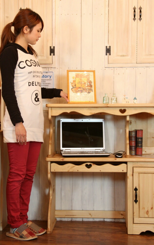 楽天市場】パソコンデスク カントリー家具 無垢 北欧 パイン材
