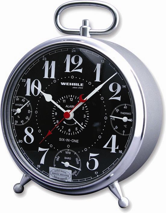 楽天市場】アラームクロック SIX IN ONE ブラック 21579 WEHRLE