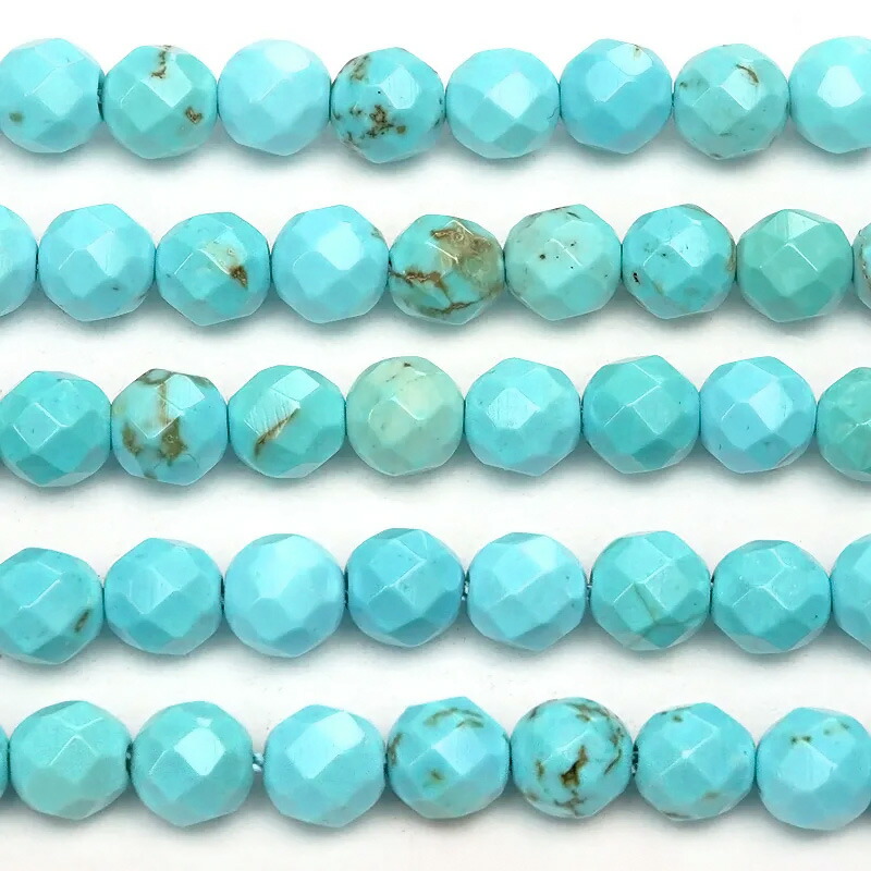 楽天市場】マグネサイトターコイズ 32面カット 丸玉 4mm［プレミアム