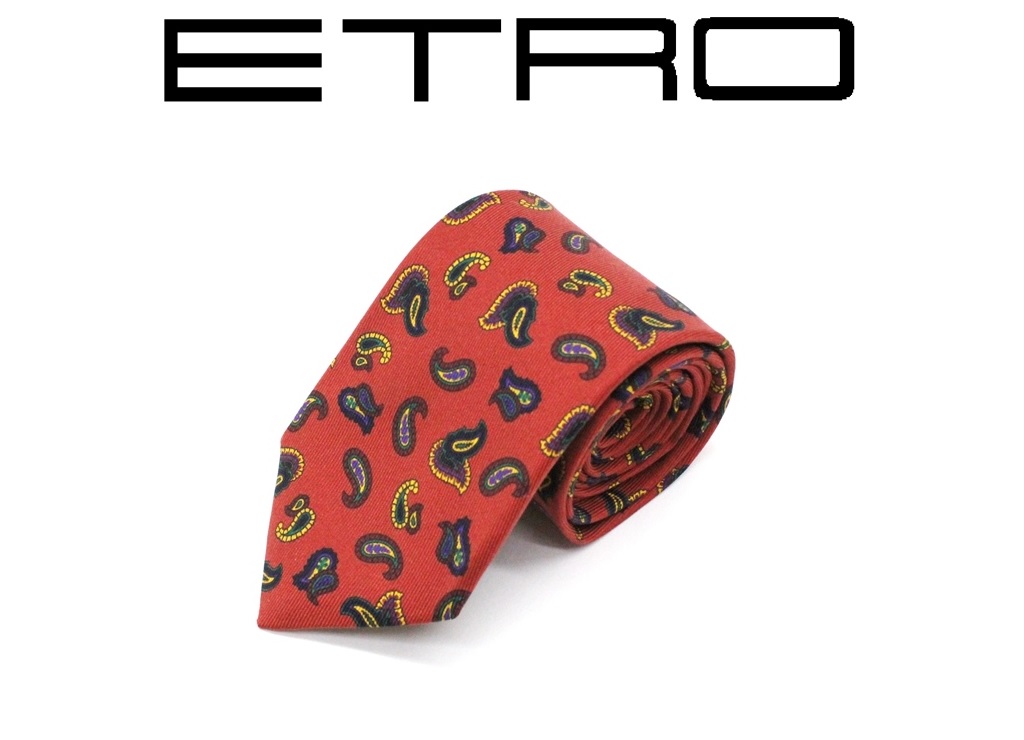 楽天市場】○エトロ◇イタリア製 シルク100％ ペイズリー柄 ネクタイ