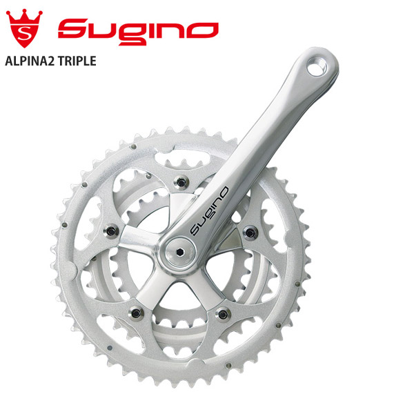 楽天市場】Sugino スギノ クランクセット ALPINA2 TRIPLE 自転車