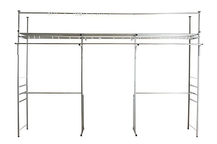 楽天市場】突っ張り式 ハンガーラック 壁面収納 クローゼット フロント