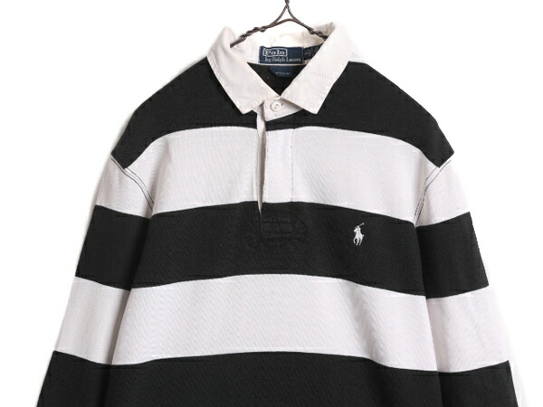 楽天市場】ポロ ラルフローレン ボーダー 長袖 ラガーシャツ メンズ L