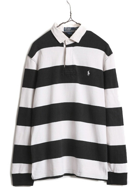 楽天市場】ポロ ラルフローレン ボーダー 長袖 ラガーシャツ メンズ L