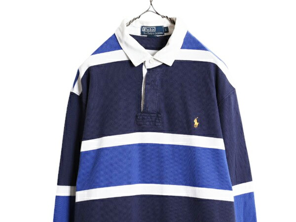 楽天市場】90s ポロ ラルフローレン ボーダー 長袖 ラガー シャツ