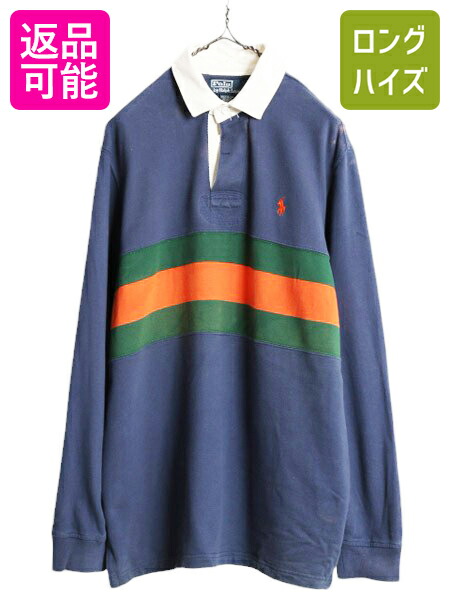 楽天市場】90s ポロ ラルフローレン ボーダー スウェット ラガーシャツ