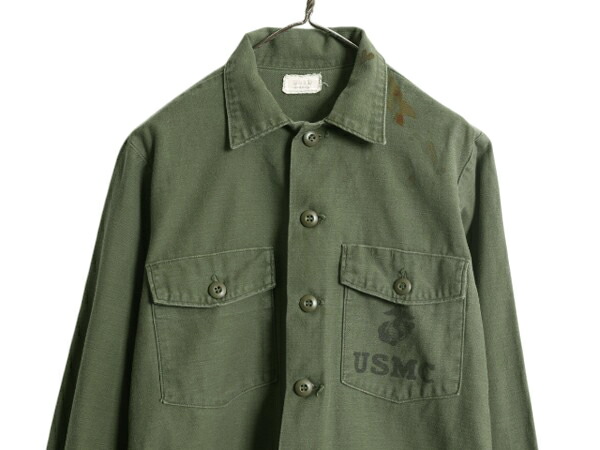 楽天市場】70s 米軍実物 USMC コットン サテン ユーティリティ シャツ