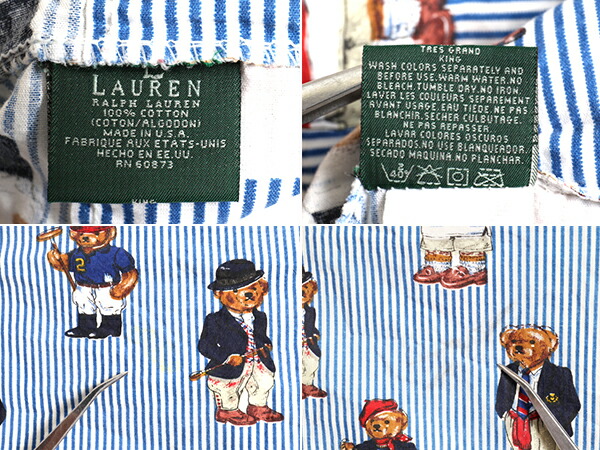 楽天市場】USA製 □ LAUREN ラルフローレン ポロベア プリント 枕