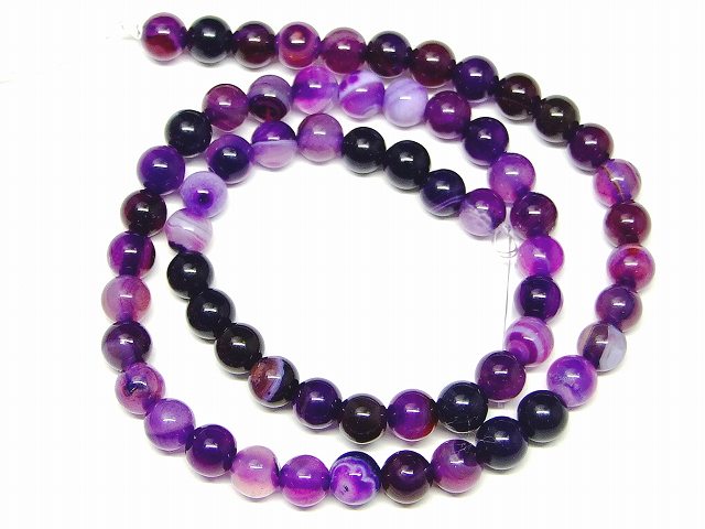楽天市場】≪g3-984≫○天然6mm○紫白縞 瑪瑙 メノウ 紫 パープル