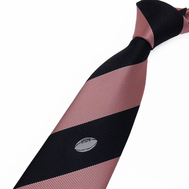 楽天市場】スポーツ応援タイ ラグビーネクタイ ピンク×黒 ストライプ