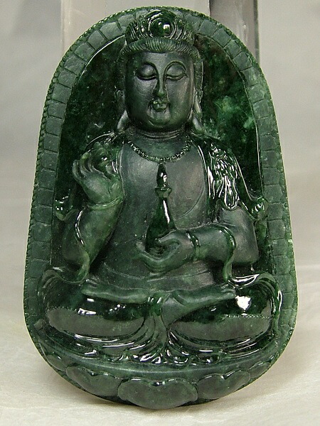 楽天市場】□龍香堂□☆A貨ミャンマー墨翡翠（ひすい）「観音牌子