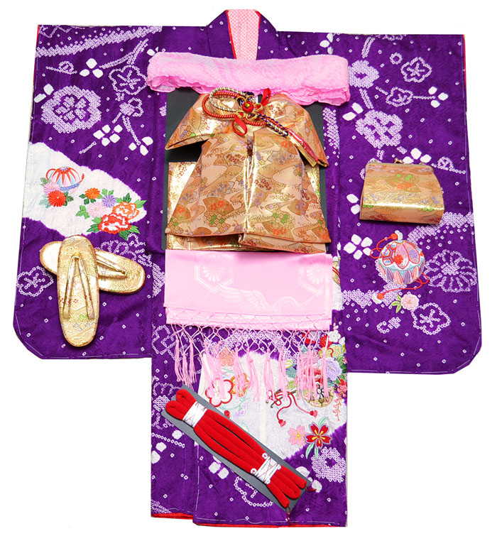 七五三 7歳 女の子 セット 絹 正絹 七五三 7歳 着物セット 女の子 赤色 SP43 販売 フルセット 753